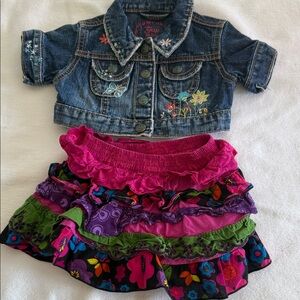 Colorful Denim Jacket and Skirt Set 12-18 Months